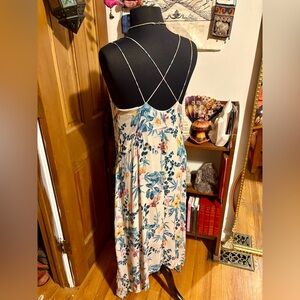 Lucky Brand White Blue Summer Maxi Strap Dress Small